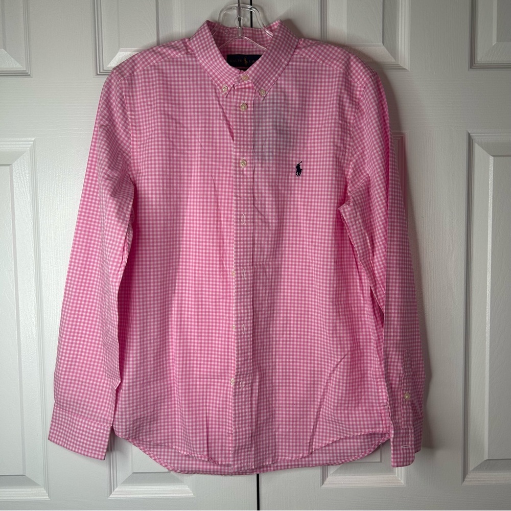 New with Tag Pink Checkered RALPH LAUREN POLO Button Down Shirt